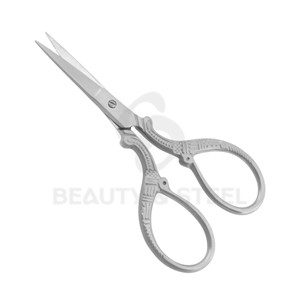 Professional Straight Cuticle Scissors with Vintage Victorian-Style Engraved Handles and <b>Sandblasted</b> Matte Finish - Product Image 6
