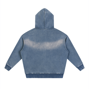 Sudadera con capucha para mujer, personalizada, efecto desgastado, estilo vintage, oversize, lavada, tipo pullover, informal, estilo urbano, de forro polar - Product Image 6