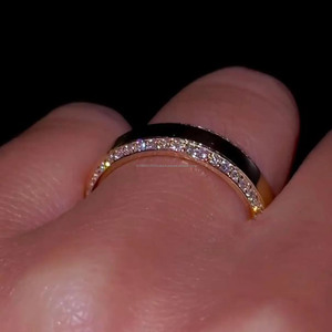 Anillo de boda de plata de ley 925 estilo hip hop con pavé de doble cara, banda de cigarro, moissanita de corte redondo, diamante, eternidad, regalos de aniversario - Product Image 4