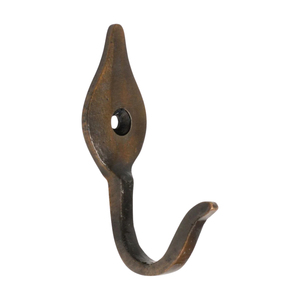 Gancho de pared individual de bronce vintage con forma de lágrima, estilo antiguo, de hierro fundido, para abrigos y sombreros, para suministros de ferretería - Product Image 1