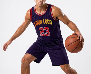 Maillot de basket-ball personnalisé pour homme, en maille violette, sans manches, numéro 23, impression sublimée, respirant, coupe athlétique, toutes saisons - Product Image 5