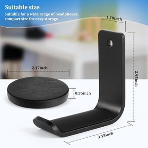 Supporto Magnetico in Alluminio per Cuffie con Cuscinetto in Gomma, Appendi Cuffie da Scrivania, Accessorio per Tavolo - Product Image 2