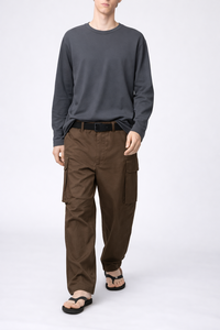 T-shirt à manches longues pour homme, col rond, 100% coton, uni, décontracté, coupe ample, tricoté, respirant, logo personnalisé OEM - Product Image 3