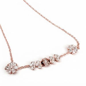 Collar de Diamantes de Lujo Cultivados en Laboratorio, Oro Rosa de 9K, Joyería Nupcial para Mujer - Product Image 1