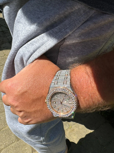 นาฬิกาหรูประดับเพชรโมอิสซาไนต์แบบเต็มหน้าปัด ระบบออโตเมติก สไตล์ฮิปฮอป - Product Image 3