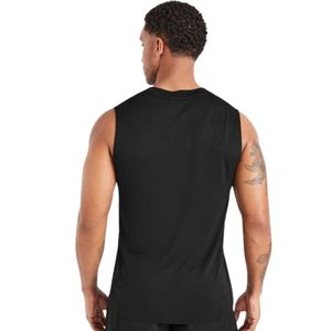 <b>Mens</b> <b>Black</b> Sleeveless Tank Top Crew Neck Gym Workout Shirt Athletic Fitness Training Sportswear Casual Activewear Running <b>Vest</b> - Product Image 2