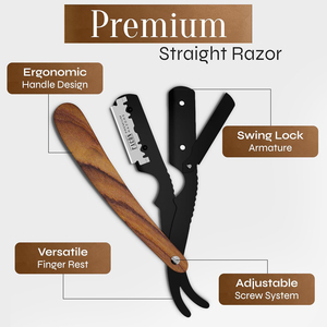 Nouveauté : Rasoir pliable pour la mise en forme de la barbe, lame en acier inoxydable ultra-affûtée, pour barbiers, coiffeurs et experts en toilettage - Product Image 4