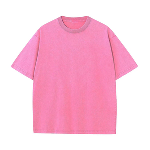 T-shirt pour homme 100% coton délavé à l'acide, coupe oversize, épaules tombantes, grammage lourd 200 GSM, effet délavé à la pierre - Product Image 3