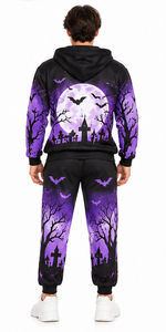 Conjunto Deportivo de Halloween para Hombre, Sudadera con Capucha de Forro Polar, Pantalones Deportivos Estampados, Ropa Deportiva Informal de Invierno - Product Image 5