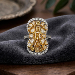 Anillo de Cóctel con Diseño Floral para Mujer, Plata 925, Estilo Vintage, Anillo de Compromiso - Product Image 1