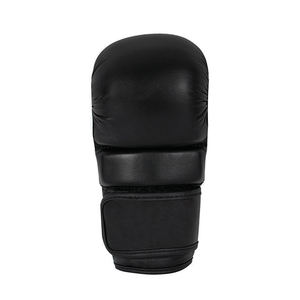 Gants de MMA personnalisés en cuir PU de qualité supérieure, demi-doigts, fermeture auto-agrippante pour l'entraînement de boxe, le sparring, les arts martiaux, la gym, vente en gros - Product Image 2
