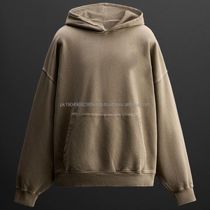 Fabricants de sweats à capuche personnalisés, sweats à capuche pour hommes en coton lourd, surdimensionnés, à épaules tombantes, tissage inversé, double couche - Product Image 3