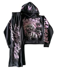 Chándal Vintage de algodón pesado de rizo francés para hombre, pantalones de chándal bordados de alta calidad, Sudadera con capucha desgastada, estampado de invierno - Product Image 1