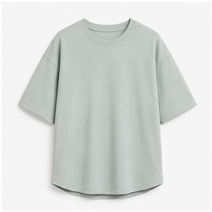 Custom Mint Grey Organic Cotton Curved Hem <b>Mens</b> Oversized Short Sleeve T-Shirt MTS-OVR-0015 - Product Image 1