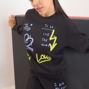 Screen Print Women's Sweatshirt <b>Custom</b> Graphic Polyester Cotton Casual Style Crew Neck Long Sleeve Pullover Streetwear Modern - Product Image 5