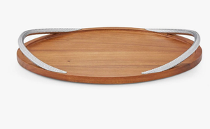 Bandeja de servir de madera natural más vendida con asa de metal, bandeja para servir comida, té y café, bandeja de almacenamiento para la cena y utensilios de cocina. - Product Image 6