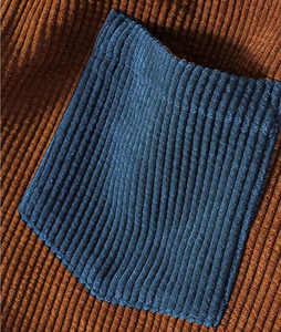 Men's Corduroy <b>Patchwork</b> Long Sleeve Casual Button Down <b>Shirts</b> - Product Image 6