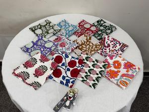 Lot de 10 serviettes de table carrées faites à la main en tissu imprimé au bloc, style bohème, en coton, assorties, réutilisables, écologiques, 10x10 pouces - Product Image 5