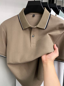 Men's Black for Shirt Short Sleeve Digital Printing Logo Breathable Casual Jersey Knitted Polyester/Cotton Solid Front Design - Product Image 4