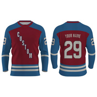 Maillot de hockey sur glace personnalisé imprimé par sublimation, 100% polyester, maille respirante, séchage rapide, unisexe, pour équipe, adultes