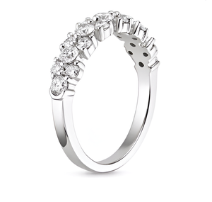 Bague de mariage tendance Aniva pour homme en or blanc, jaune et rose 18 carats avec diamants de laboratoire CVD EF VVS en grappe graduée certifiée IGI - Product Image 3