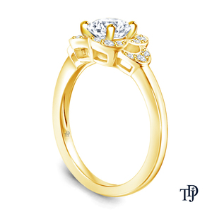 Anillo de Compromiso de Oro de 10K con Diseño Elegante de Viña Trenzada y Diamante (Natural) Personalizable con Piedra Central de Corte Redondo o Fantasía OEM - Product Image 5