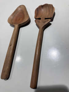 Handmade Eco-Friendly Acacia Wood 2-Piece Kitchen <b>Utensils</b> <b>Set</b> with Spoons From India - Product Image 5