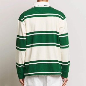 เสื้อรักบี้สไตล์วินเทจแบบสั่งทำพิเศษสำหรับผู้ชาย เสื้อรักบี้แขนยาวลายทางเย็บติดกัน เสื้อโปโลสไตล์รักบี้สำหรับผู้ชาย - Product Image 5