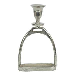 Support de bougie en nickel poli, porte-bougie décoratif en forme d'étrier de cheval argenté, décoration de table, accessoires modernes pour la maison - Product Image 4