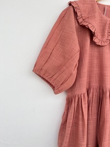 Robe longue en coton flammé pour femme, col Peter Pan, manches bouffantes, tenue de soirée décontractée, coupe ample, vêtement d'été, vêtements OEM sous marque privée - Product Image 4