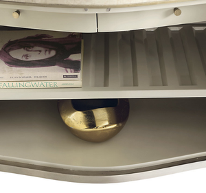 Buffet en bois d'acajou massif Fasano, fait main, design élégant et courbé, meuble de rangement minimaliste pour salon - Product Image 5