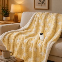 Couverture électrique lavable en jacquard à carreaux Sherpa 50x60 pouces 110V, chauffage rapide, lavable pour la maison, OEM/ODM