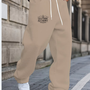 <b>Men</b> Fleece Baggy Sweatpants Relaxed Oversized Fit Soft Warm Comfortable Casual Streetwear Everyday Wear Jogger <b>Pants</b> For Winter - Product Image 1