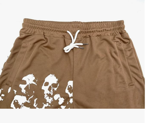 Men s Casual Shorts <b>Skull</b> Print Quick Dry Drawstring Waist Polyester Athletic Shorts Lightweight Mesh Fabric - Product Image 2