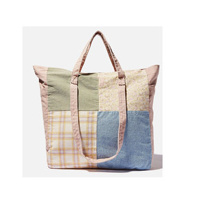 <b>Black</b> Non-Woven Fabric Tote <b>Bag</b> Solid Color Zipper Closure Minimalist Style Embroidery Travel All Seasons - Product Image 5