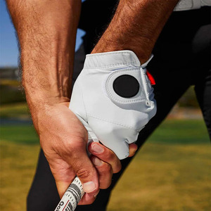 Gant de golf blanc pour homme de qualité supérieure, en cuir Cabretta, respirant, antidérapant, ajustement flexible, fermeture auto-agrippante - Product Image 5