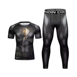 Conjunto de BJJ No-Gi de Alta Calidad y Alto Rendimiento para Hombre, Personalizable, Transpirable, de Secado Rápido, Rashguard de Spandex/Nylon de Manga Corta - Product Image 2
