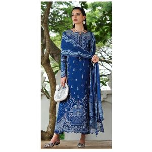 Vestido de Fiesta de 3 Piezas para Mujer, Elástico, con Bordado Chikankari de Lujo, con Paneles de Camisa Bordados, Mangas y Bordes - Product Image 4