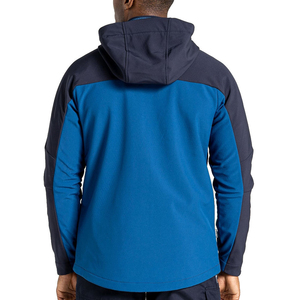 Veste polaire à capuche pour homme, bleu gris, coupe-vent, fermeture éclair, coupe classique, vêtements d'extérieur pour l'hiver - Product Image 2