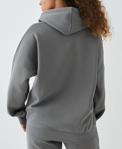 Modest Lady <b>Fleece</b> <b>Line</b> Double Layer Zipper Hooded Sweatshirt Custom Applique Embroidery Quick Dry Drop Shoulder <b>Hoodie</b> - Product Image 6