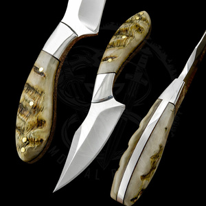 Couteau de chasse et de camping à lame fixe en acier 440C avec manche en corne de bison, idéal pour le bushcraft – Vente en gros et support personnalisé - Product Image 1