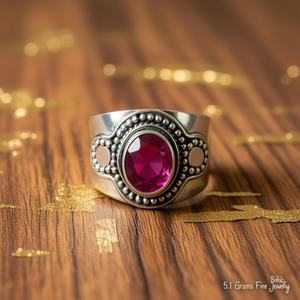 แหวนทับทิมสไตล์โบโฮชิค น้ำหนัก 5.1 กรัม เครื่องประดับชั้นดี - Product Image 3