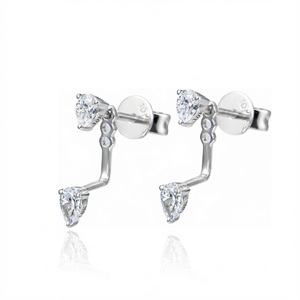 Trendy <b>Earrings</b> Solid 10K Solid Gold Pear Shape Lab Grown Diamond Stud <b>Earrings</b> Minimal <b>Earrings</b> <b>Fine</b> Studs <b>Earrings</b> - Product Image 3