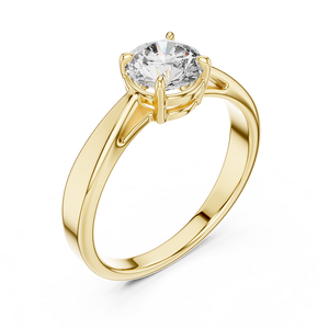 Bague de fiançailles en diamant de laboratoire de qualité supérieure, 1 carat, taille brillant ronde, certifiée IGI, or, bijou élégant et tendance - Product Image 3