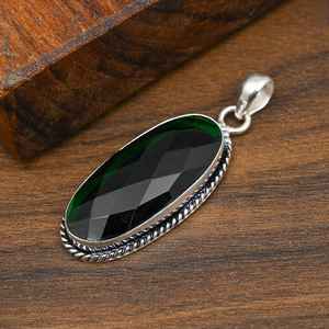 Colgante de Piedra Preciosa Diópsido Cromado, Plata de Ley 925, Joyería Artesanal para Meditación, Collar de Piedra Preciosa Natural, Regalo - Product Image 2