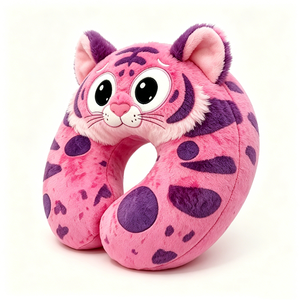 Purple spotted plush <b>cushion</b> Soft plush travel <b>neck</b> support Airplane travel <b>neck</b> pillow - Product Image 1
