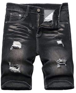 Shorts en jean pour hommes, coupe droite, déchirés, extensibles, durables, confortables, pour usage quotidien, vente en gros directe d'usine, prix abordable - Product Image 1
