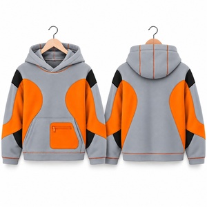 Sudadera con Capucha Unisex de Corte Regular para Invierno, 100% Algodón, Impresión Digital, Bloques de Color Rosa, Manga Raglán, Bolsillo con Cremallera - Product Image 3