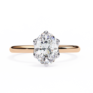 Anillo de Compromiso con Diamante Ovalado de 1 Quilate Cultivado en Laboratorio, Diseño Exclusivo, Oro de 14K, Certificado IGI, Diamante VS DEF para Aniversario o Boda - Product Image 2