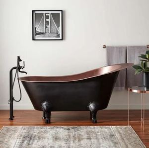 Tub for Bathroom Oil Rubbed Bronze for Villas Antique Copper Whirlpool Tub Luxury Single Slipper Free-standing Hot Tub - Product Image 2